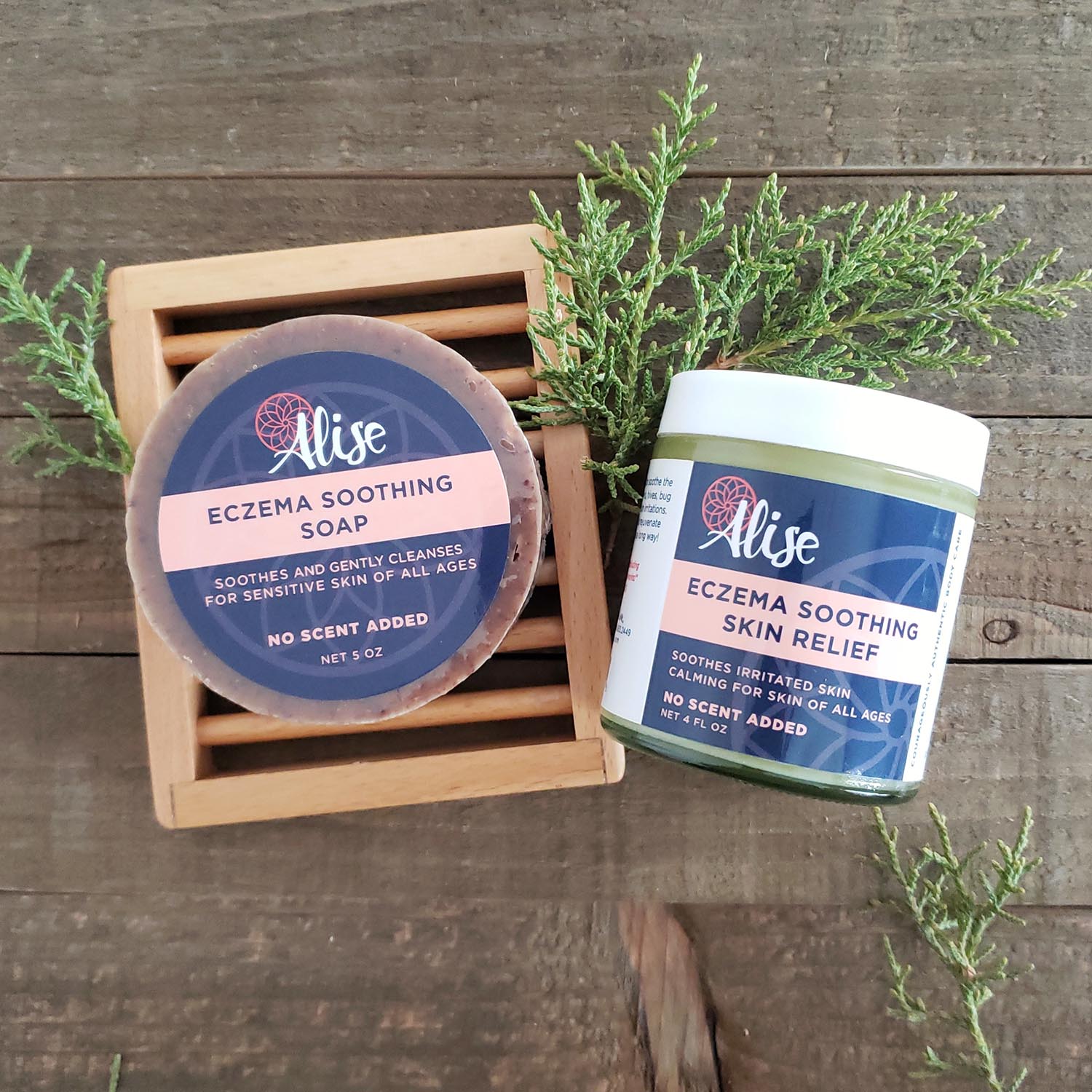 Eczema soothing soap and herbal salve for itchy skin Alise Body Care