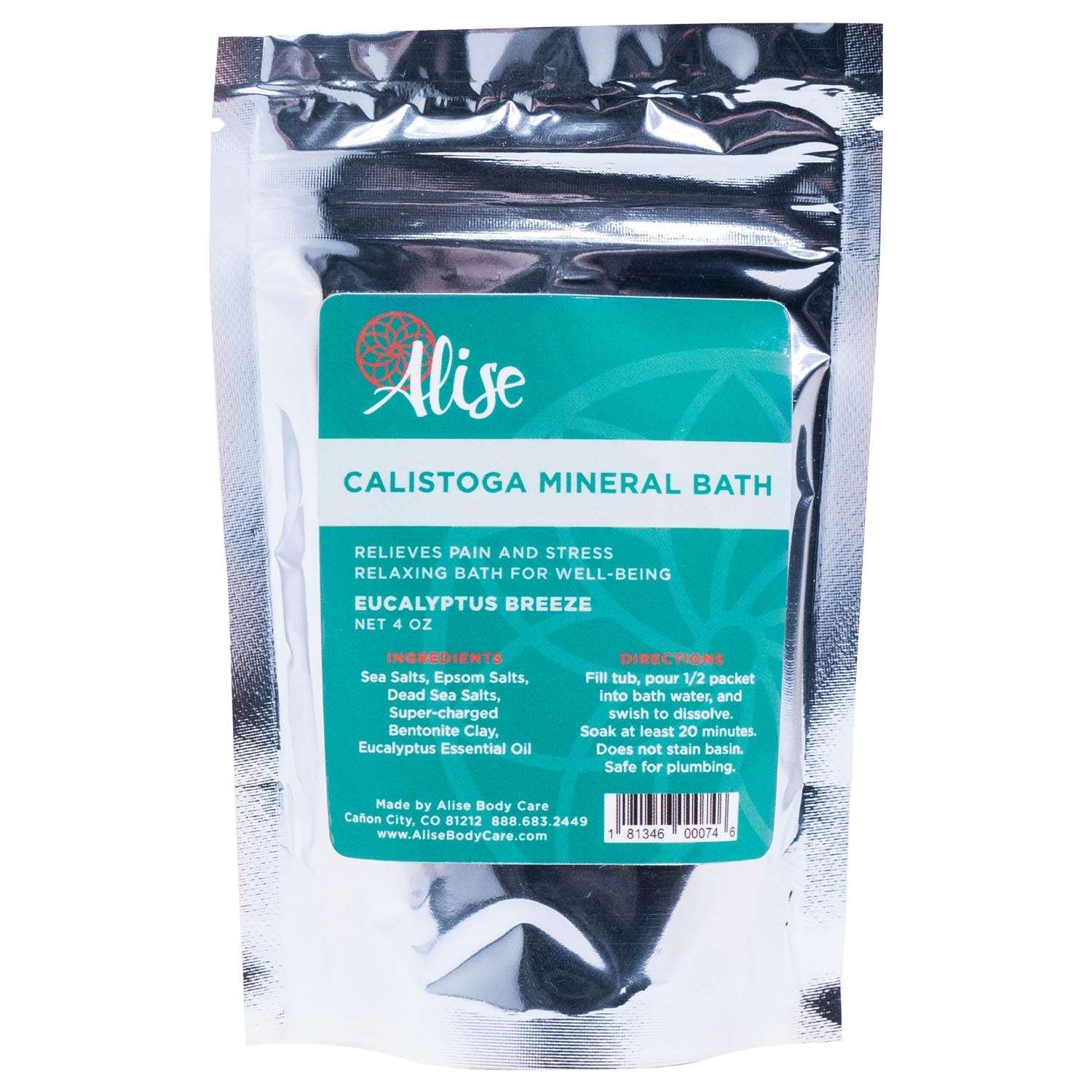 Calistoga Mineral Bath Eucalyptus Breeze 4oz rejuvenate by Alise Body Care
