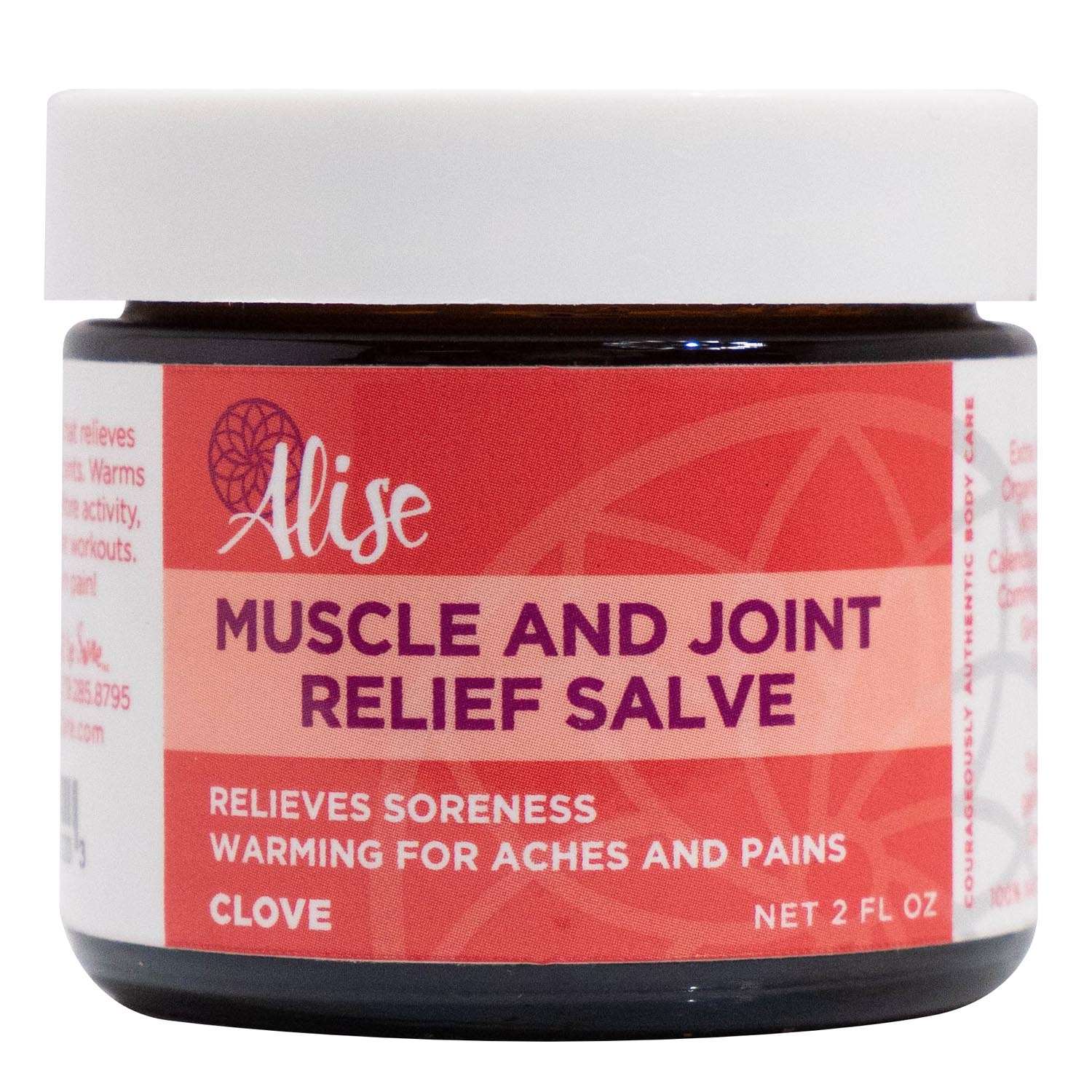 Muscle and Joint Relief Salve Warming Clove 2oz Jar handcrafted by Alise Body Care