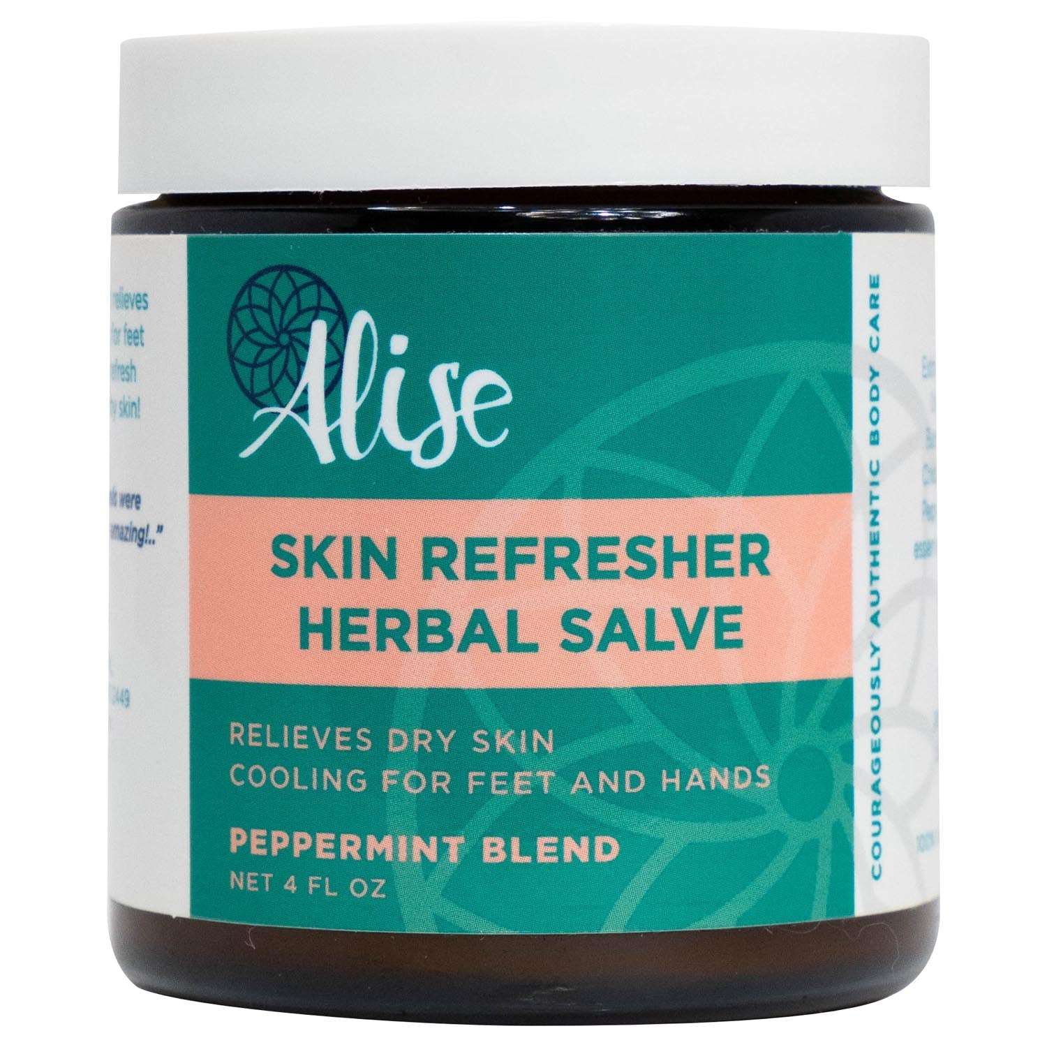 Skin Refresher Herbal Salve Peppermint Blend 4oz handcrafted by Alise Body Care