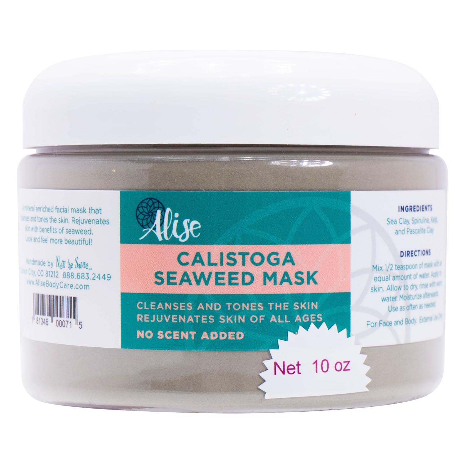Calistoga Seaweed Mask 10oz handcrafted by Alise Body Care