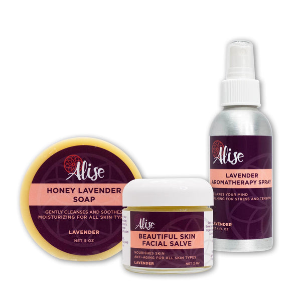 Lavender Lovers Gift Set with Facial Salve handcrafted by Alise Body Care