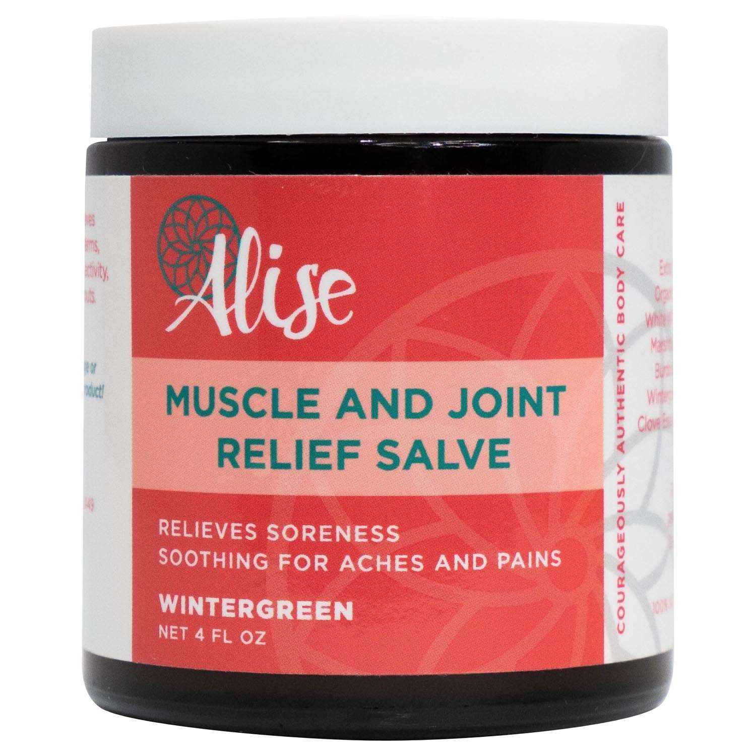 Muscle and Joint Relief Salve Wintergreen 4oz handcrafted by Alise Body Care